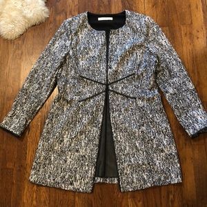 Peter Nygard Embroidered Jacket with Leather Trim